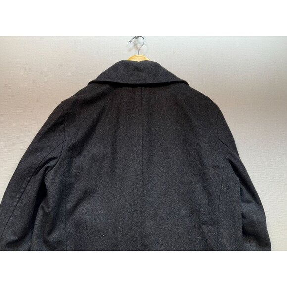 American Eagle Mens Wool Blend Double Breasted Peacoat Long Sleeve Size L Gray - Picture 9 of 10